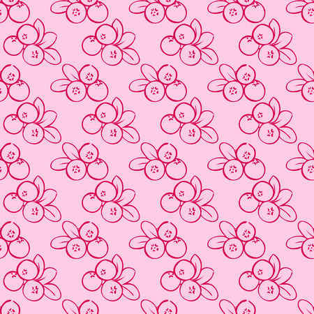 vector seamless wallpaper pattern with the image of the berries cowberriesのイラスト素材