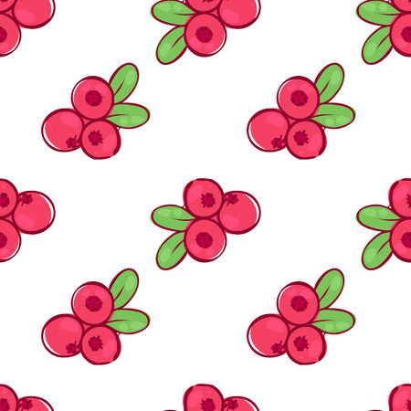 vector seamless wallpaper pattern with the image of the berries cowberriesのイラスト素材