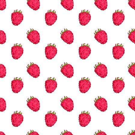 vector seamless wallpaper pattern with the image of the berries raspberriesのイラスト素材