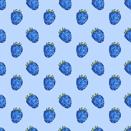 vector seamless wallpaper pattern with the image of the berries blueberriesのイラスト素材