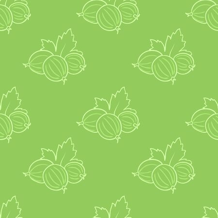 vector seamless wallpaper pattern with the image of the berries gooseberriesのイラスト素材