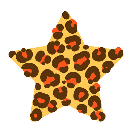 vector image of a star with leopard coloring, printing for garment, tops, t-shirtsのイラスト素材