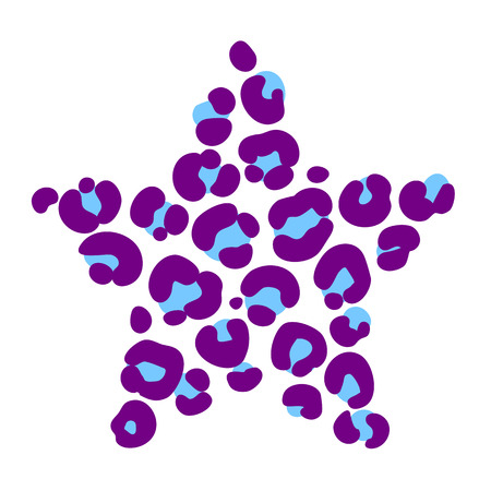 vector image of a star with leopard coloring, printing for garment, tops, t-shirtsのイラスト素材