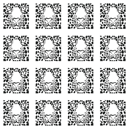 pattern, seamless Wallpaper with a picture of the muzzle of the leopardのイラスト素材