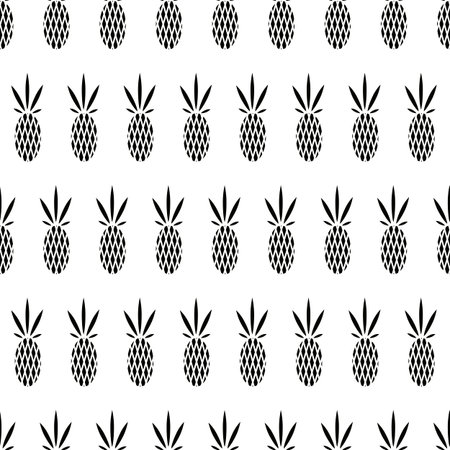 print seamless wallpaper with juicy pineappleのイラスト素材