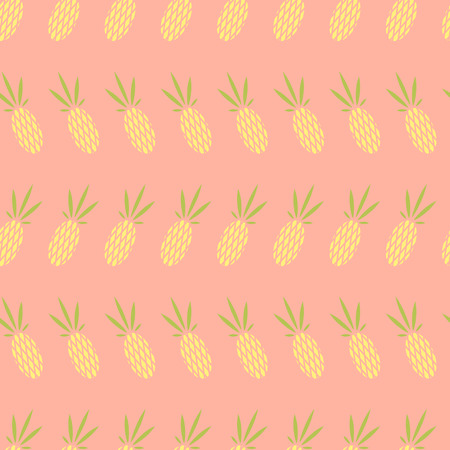 print seamless wallpaper with juicy pineappleのイラスト素材