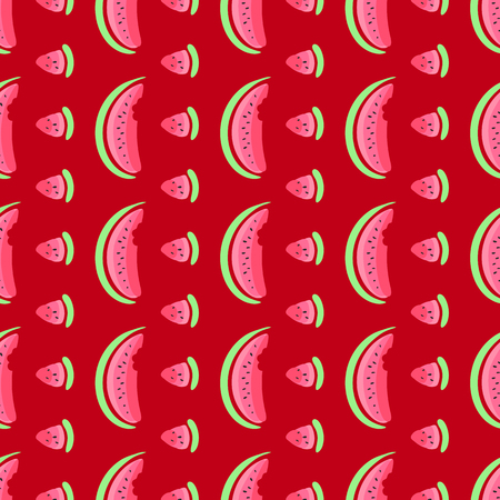  seamless wallpaper pattern with watermelon slicesのイラスト素材