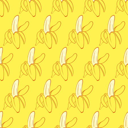 print seamless wallpaper with the image of ripe bananasのイラスト素材
