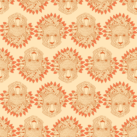 vector illustration of a hungry leopard style doodle art with the inscription drawing to print on a T-shirtのイラスト素材