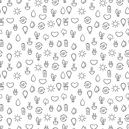 pattern of vector on the theme of ecology and nature, water, air,sun, energyのイラスト素材