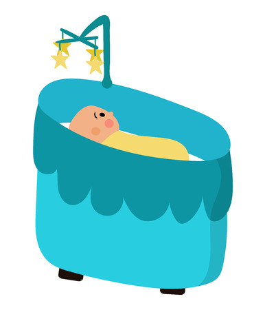 illustration of a baby swing cradle musical toyのイラスト素材