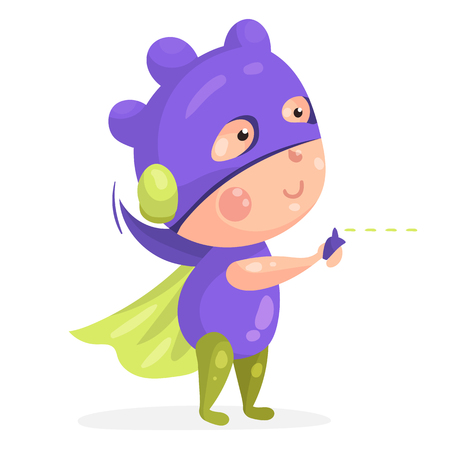 cute superhero kidsのイラスト素材