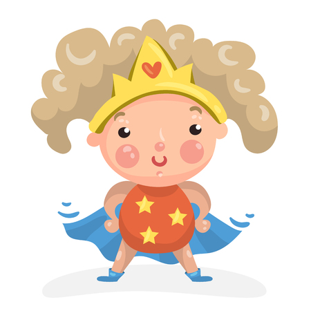 cute superhero kidsのイラスト素材