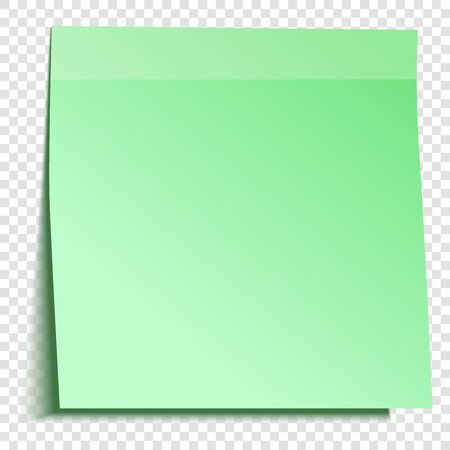 Green sticky note isolated on transparent background, vector illustrationのイラスト素材