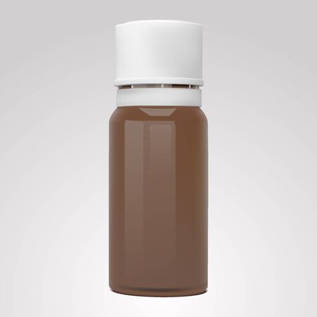 Vector realistic bottle for essential oils and cosmetic products, isolated on gray backgroundのイラスト素材