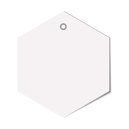 Blank paper price tag or label isolated on white background, vector illustrationのイラスト素材