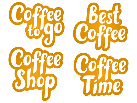 Best coffee hand sketched lettering poster, brush calligraphy. Drawn art sign. For logotype, badge, icon, card, postcard, logo, banner, tag. Vector illustration.のイラスト素材
