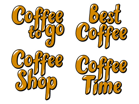 Best coffee hand sketched lettering poster, brush calligraphy. Drawn art sign. For logotype, badge, icon, card, postcard, logo, banner, tag. Vector illustration.のイラスト素材