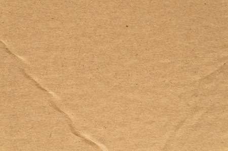 Brown craft paper texture with natural creasesの写真素材