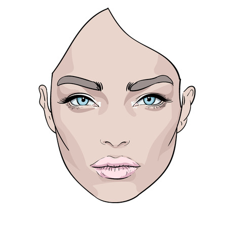 A beautiful woman's face. Creative. Fashion Portrait. Vector Illustrationのイラスト素材