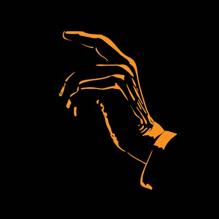 Man hand silhouette in backlight. Illustrationのイラスト素材