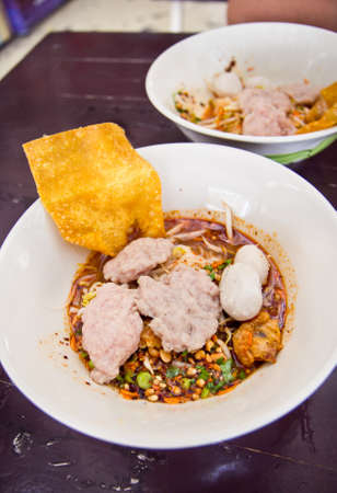 Spicy nooddle with fish ball of Thailand styleの写真素材