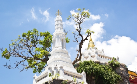 Buddha Temple on the top of  mountain in Thailandの写真素材
