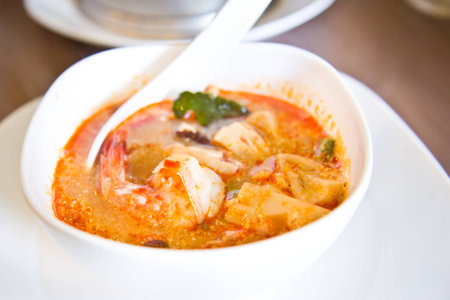 Tom Yum Kung, Thai spicy soupの写真素材