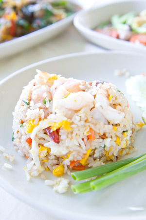Fried rice with big shrimps, Thai foodの写真素材
