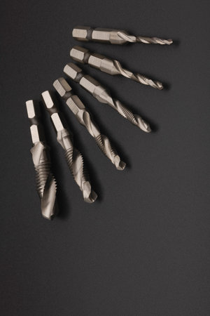 A drill that can be tap for threading in a metal, drilling and threading in 1 processの写真素材
