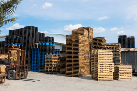 Old wooden pallets for reused to build a furniture , Can be used as a background