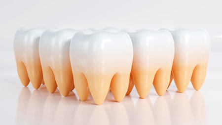 3d rendering of Healthy tooth model on white background, Minimal dentistry, oral tooth hygiene conceptの写真素材