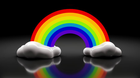 3D rendering of LGBT symbol, transgender rainbow vibrant colorful colors, bisexual, Equality and self-affirmation conceptの写真素材