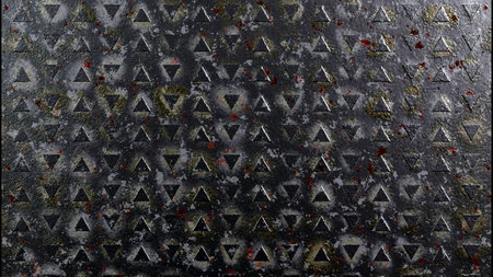 3D rendering of geometric embossing metal texture, metallic modern pattern backgroundの写真素材