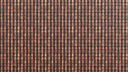 3D rendering of roof tile pattern, square roof tile pattern background, house rooftop texture, tiles of clay shingle material, Architecture backdropの写真素材