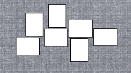 3D rendering of blank white mock-up frames on color texture wall, office poster design frames, wall art decoration, banner, modern home, interior decoration conceptの写真素材