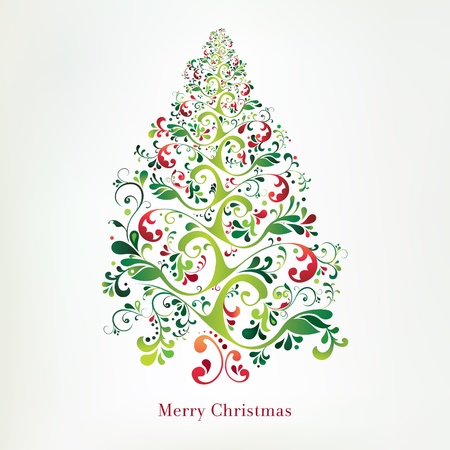 Vector cute Christmas tree のイラスト素材