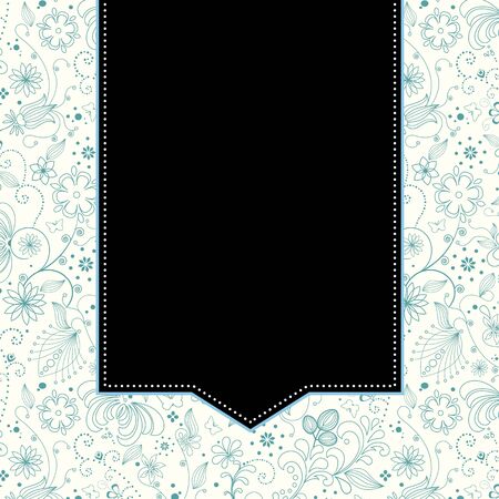 Vector vintage styled card with floral ornament background.のイラスト素材