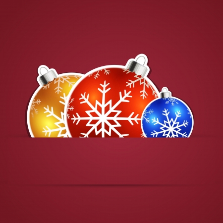 Vector Christmas ball applique card.のイラスト素材