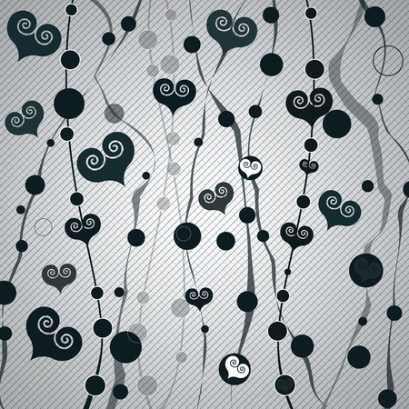 beautiful black hearts background のイラスト素材