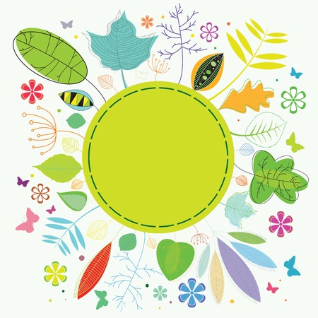 cute spring world. Background illustration.のイラスト素材