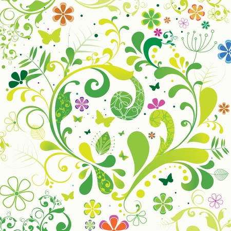 cute spring background illustration.のイラスト素材