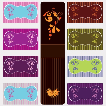 beautiful vintage labels set のイラスト素材