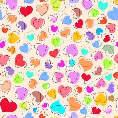  heart seamless pattern のイラスト素材