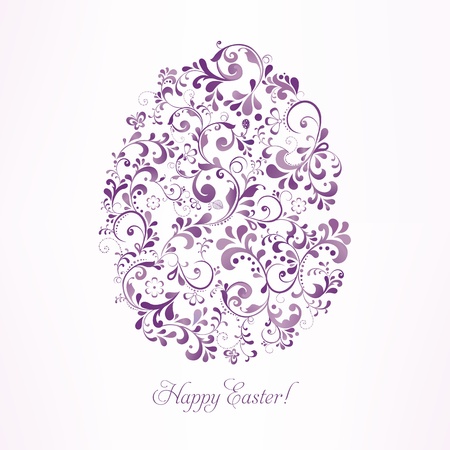 easter egg with floral elements のイラスト素材