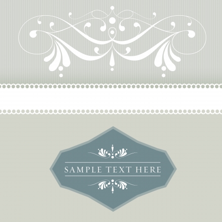 wedding card or invitation with floral ornament background. Perfect as invitation or announcement.のイラスト素材