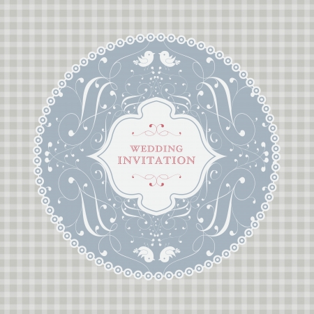 wedding card or invitation with floral ornament background. Perfect as invitation or announcement.のイラスト素材