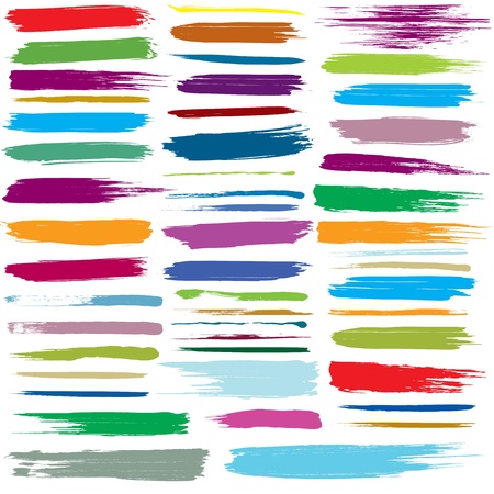 set of colorful brush strokes.のイラスト素材