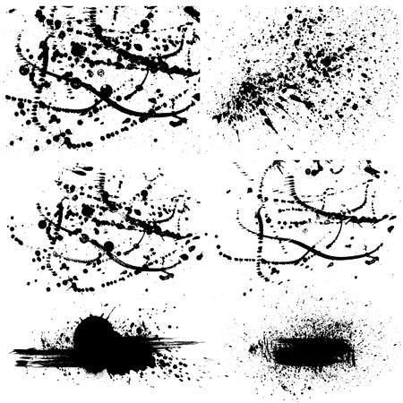 set of grunge paint stains.のイラスト素材