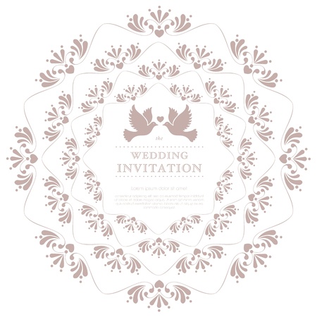 Wedding card or invitation with floral ornament background  Perfect as invitation or announcement  のイラスト素材